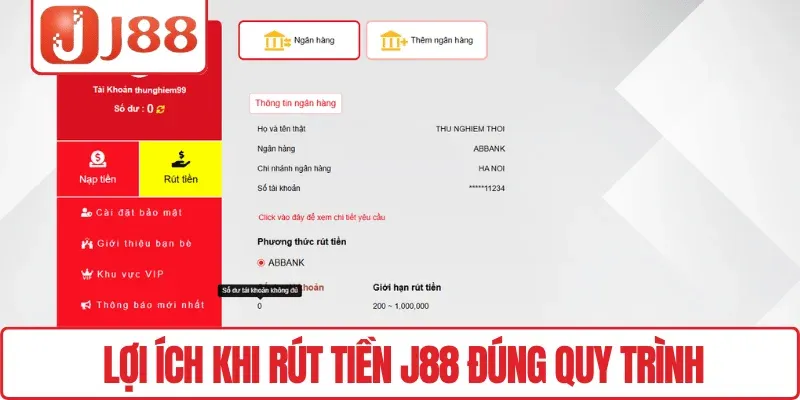Hướng Dẫn Rút Tiền J88 Nhanh Gọn, Không Gián Đoạn 2 Lợi ích khi rút tiền J88 đúng quy trình